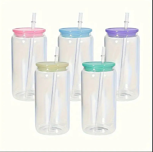 Vaso en blanco de VIDRIO 16oz TODOS LOS COLORES